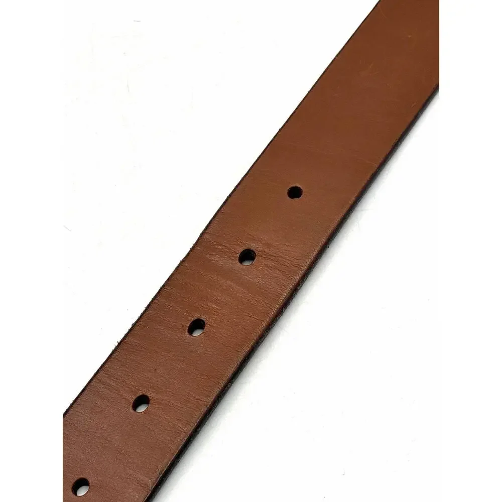 Men's Brown Leather Dress BELT Gold Tone Buckle SIZE 42 Handcrafted in ARGENTINA